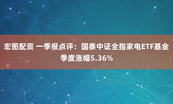 宏图配资 一季报点评：国泰中证全指家电ETF基金季度涨幅5.36%