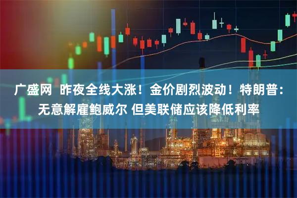 广盛网  昨夜全线大涨！金价剧烈波动！特朗普：无意解雇鲍威尔 但美联储应该降低利率