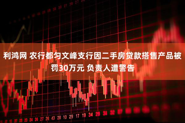 利鸿网 农行都匀文峰支行因二手房贷款搭售产品被罚30万元 负责人遭警告